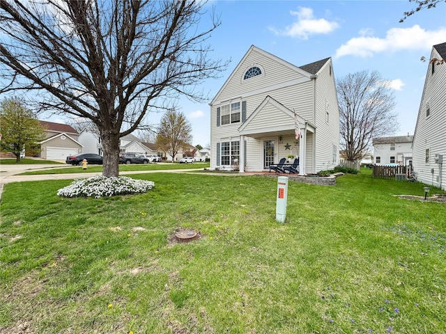 view of front of home with a front yard