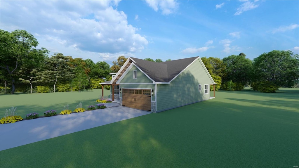 exterior space with an attached garage and concrete driveway