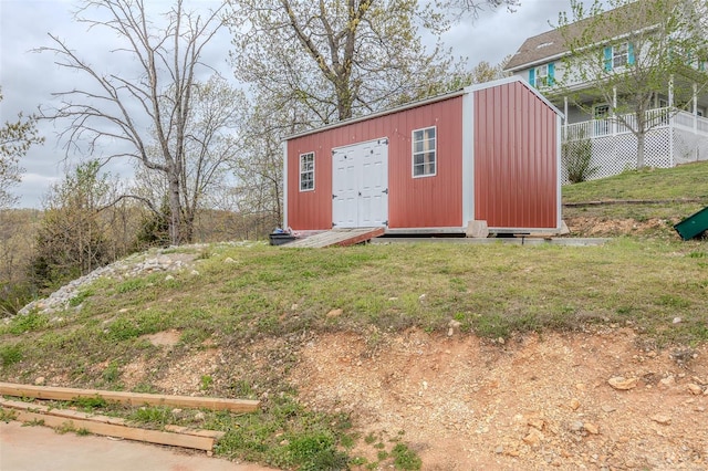 view of shed