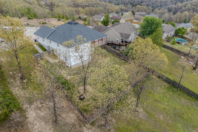 aerial view with a residential view