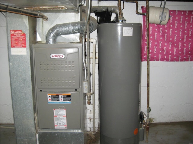 utilities featuring gas water heater