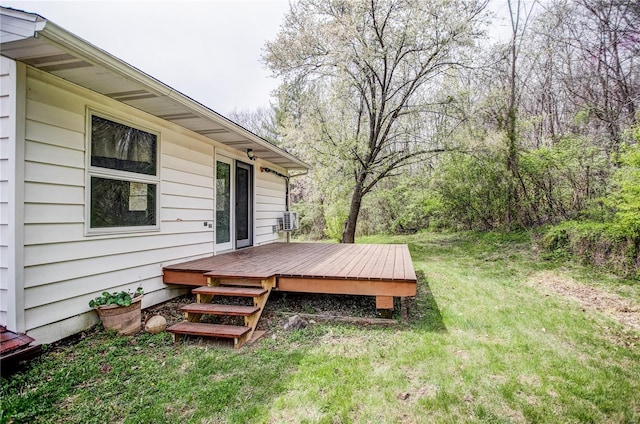 view of yard with a deck
