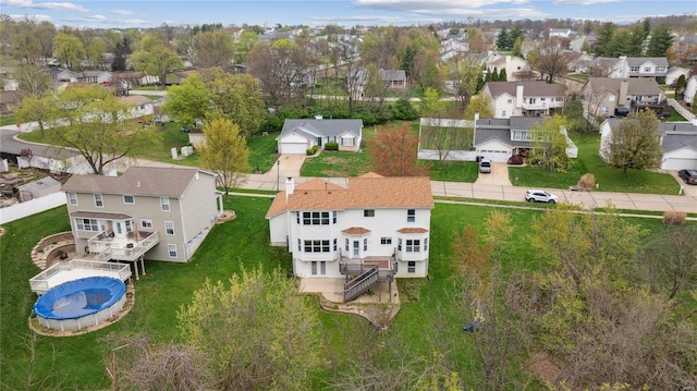 aerial view with a residential view