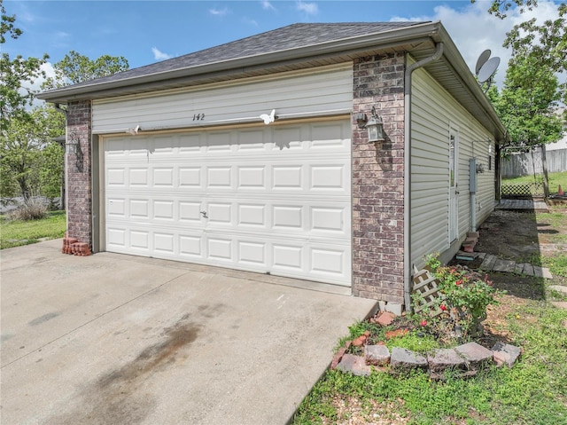 view of garage