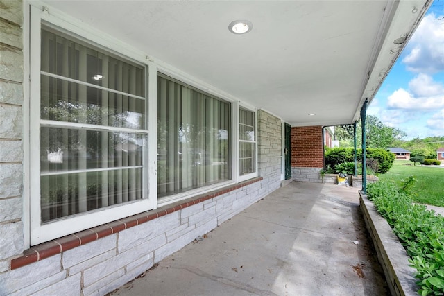 view of patio featuring covered porch