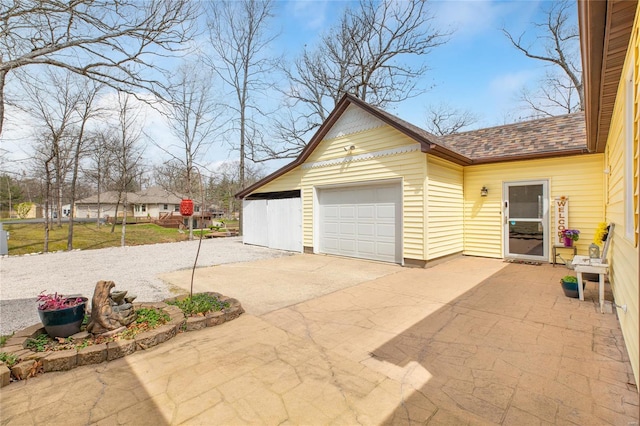 garage with driveway