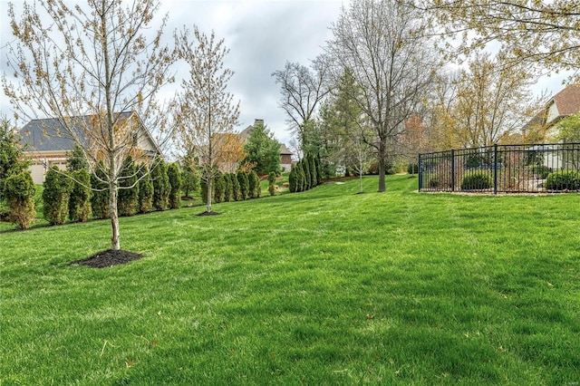 view of yard featuring fence