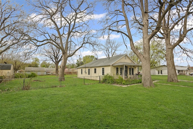 view of yard with fence