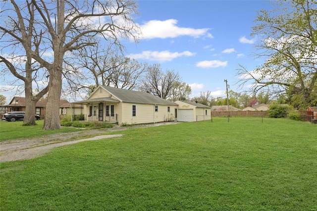 exterior space with a porch and fence