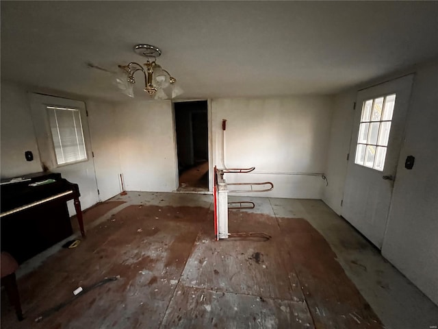 view of unfurnished dining area