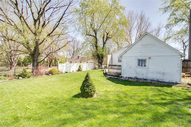 view of yard with fence