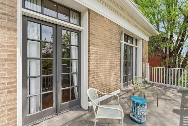 balcony with french doors