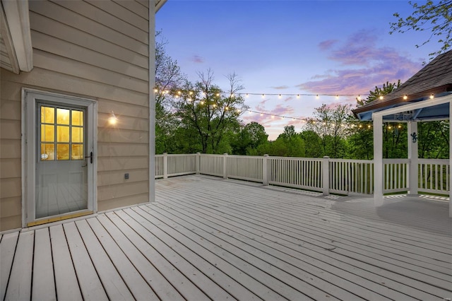 view of deck at dusk