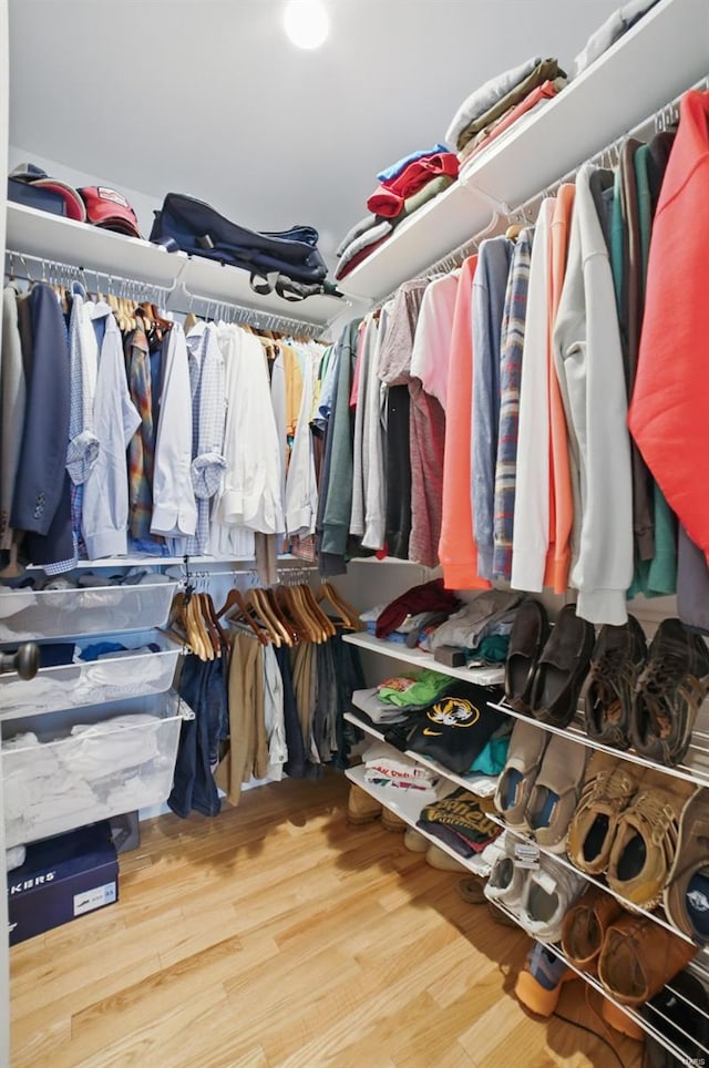 spacious closet featuring wood finished floors