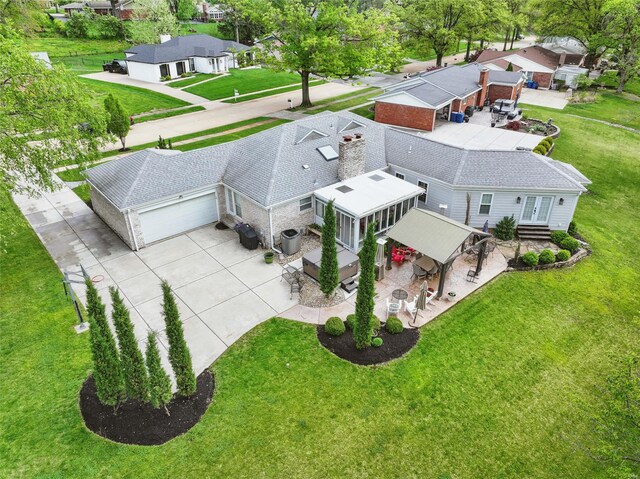 aerial view featuring a residential view