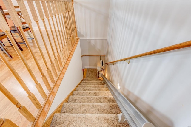 stairway with baseboards