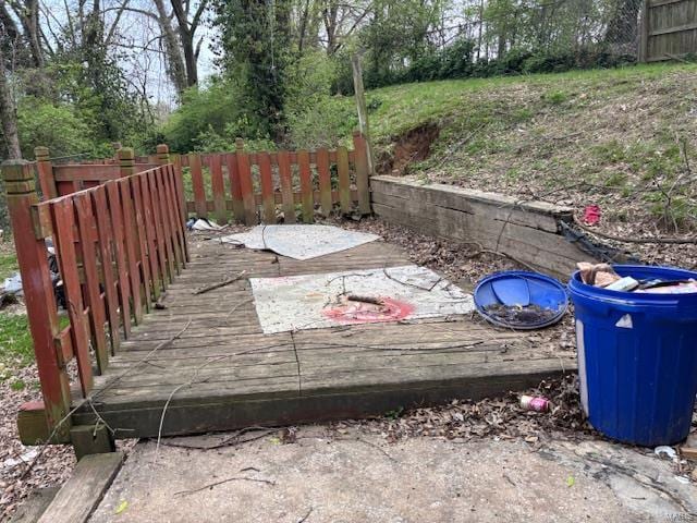 wooden terrace with fence
