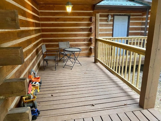 view of wooden deck