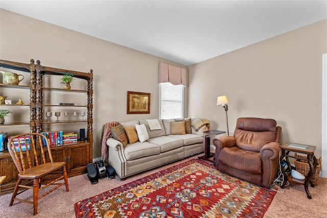 living room featuring carpet