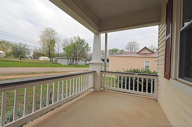 balcony featuring a porch