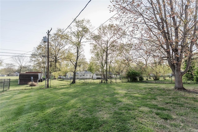 view of yard featuring fence