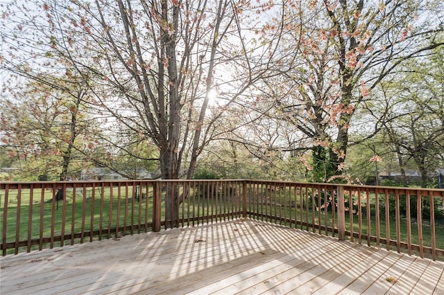 deck with a lawn