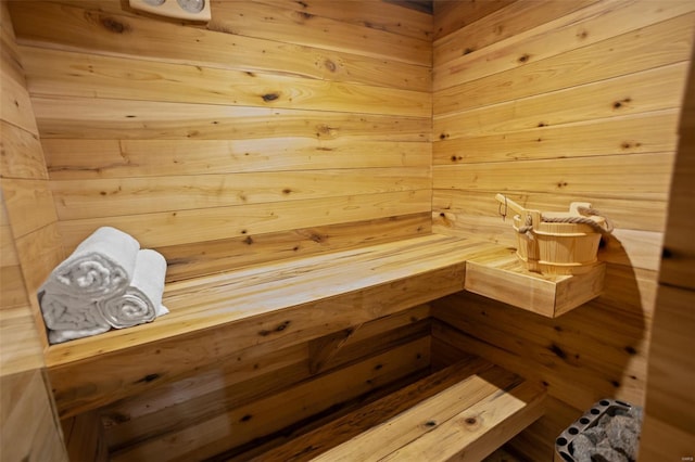 view of sauna