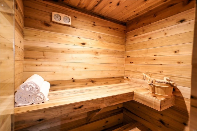 view of sauna