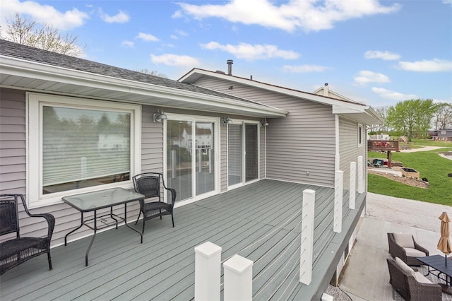 deck with outdoor lounge area