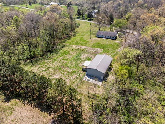 aerial view with a forest view