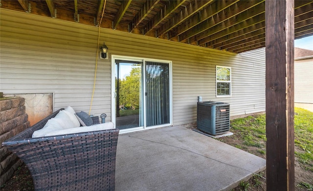 view of patio with central AC unit