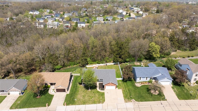 aerial view featuring a residential view