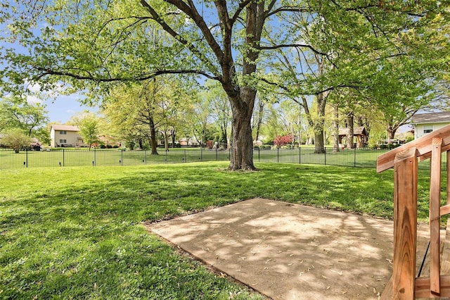 view of yard featuring a patio and a fenced backyard