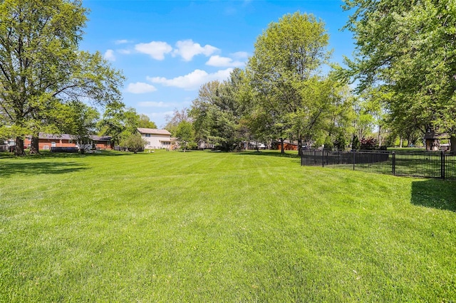 view of yard with fence
