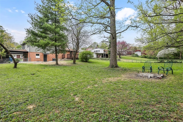 view of yard with fence