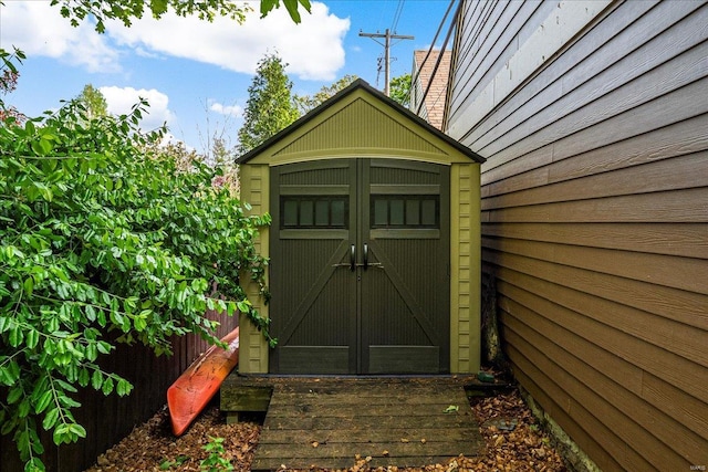 view of shed