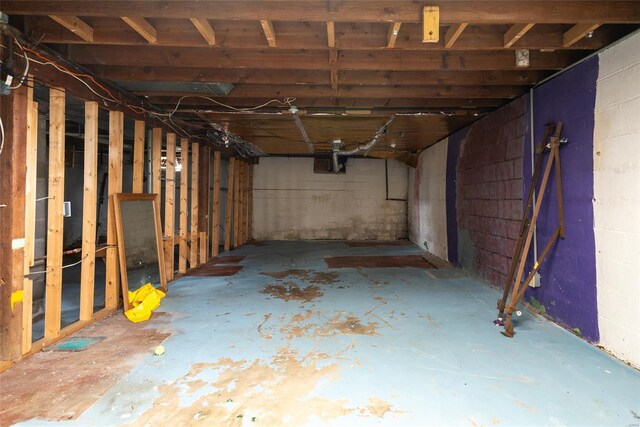 view of unfinished below grade area