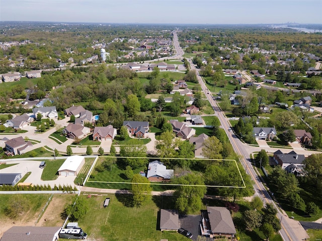 bird's eye view with a residential view