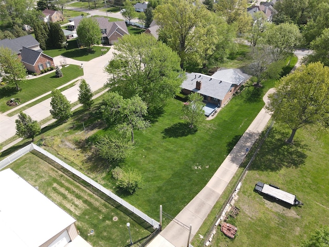 drone / aerial view with a residential view