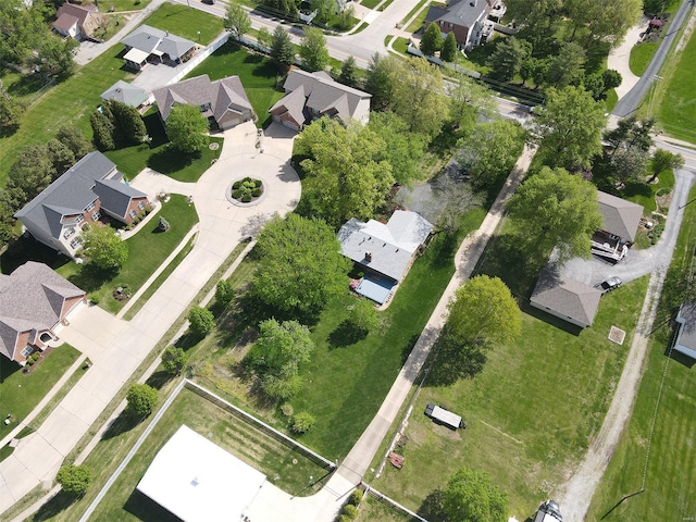 birds eye view of property with a residential view