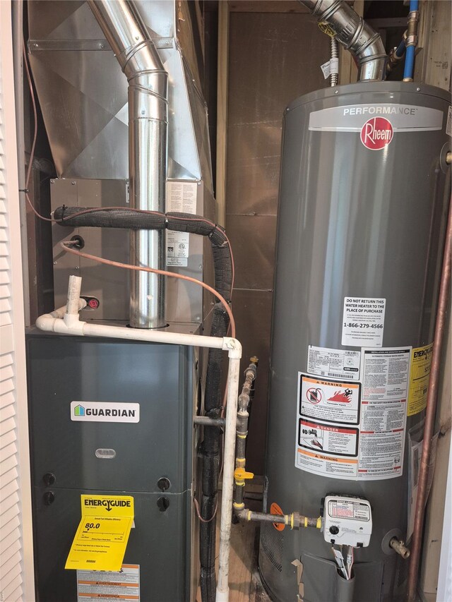 utilities with heating unit and water heater
