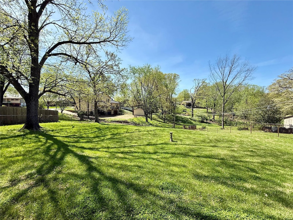 view of yard featuring fence