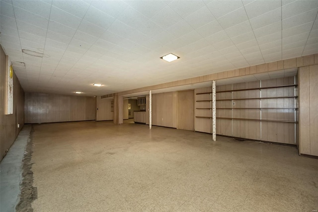 view of finished basement