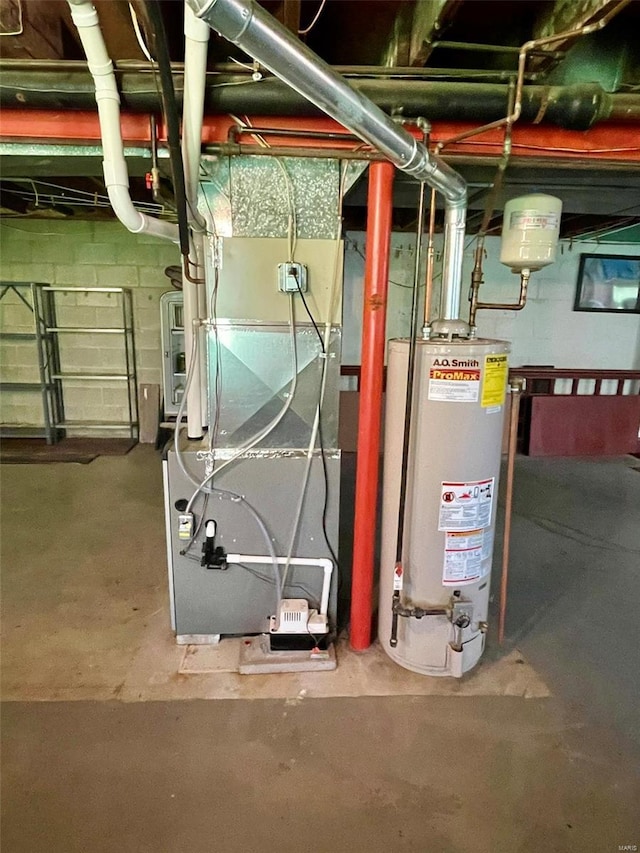 utilities featuring gas water heater