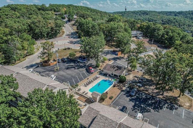 aerial view with a forest view
