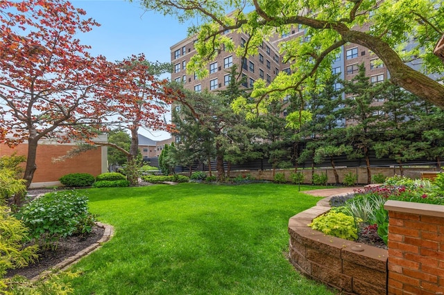 view of yard with fence