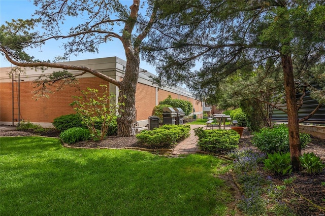 view of yard with a patio area