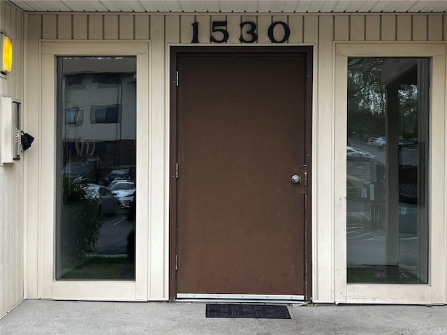 view of exterior entry