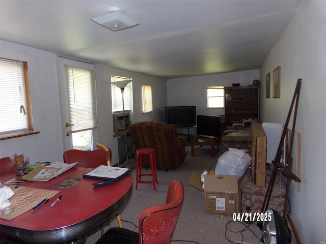 dining room featuring carpet floors