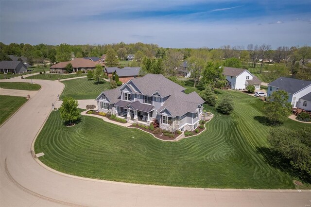 bird's eye view with a residential view